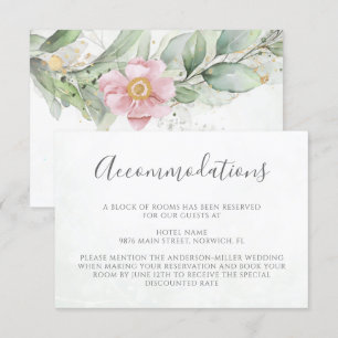 Elegant Eucalyptus Greenery Wedding Accommodatie Informatiekaartje