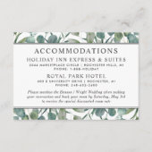 Elegant Eucalyptus Greenery Wedding Accommodations Informatiekaartje (Voorkant)