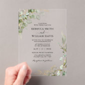 Elegant Eucalyptus Greenery Wedding Acryl Uitnodigingen (Insitu (Draagbaar))