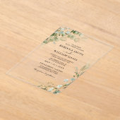 Elegant Eucalyptus Greenery Wedding Acryl Uitnodigingen (Laagn)