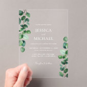 Elegant Eucalyptus Greenery Wedding Acryl Uitnodigingen (Insitu (Draagbaar))