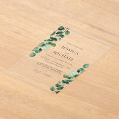 Elegant Eucalyptus Greenery Wedding Acryl Uitnodigingen (Laagn)