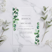 Elegant Eucalyptus Greenery Wedding Acryl Uitnodigingen