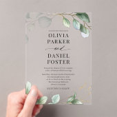 Elegant Eucalyptus Greenery Wedding Acryl Uitnodigingen (Insitu (Draagbaar))