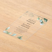 Elegant Eucalyptus Greenery Wedding Acryl Uitnodigingen (Laagn)