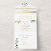 Elegant Eucalyptus Greenery Wedding All In One Uitnodiging (Binnen)