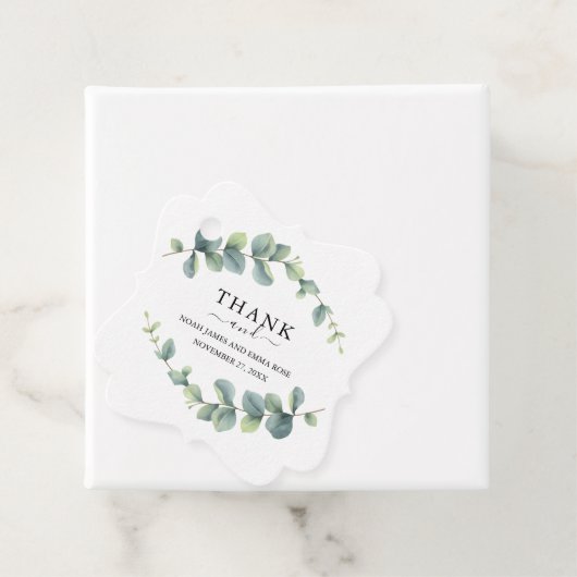Elegant Eucalyptus Greenery Wedding  Bedankjes Labels (In situ)
