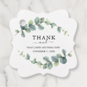 Elegant Eucalyptus Greenery Wedding  Bedankjes Labels (Voorkant)