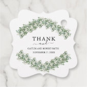 Elegant Eucalyptus Greenery Wedding Bedankjes Labels (Achterkant)