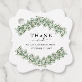 Elegant Eucalyptus Greenery Wedding Bedankjes Labels (Voorkant)