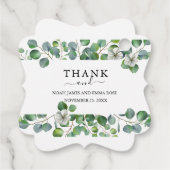 Elegant Eucalyptus Greenery Wedding Bedankjes Labels (Achterkant)