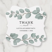 Elegant Eucalyptus Greenery Wedding  Bedankjes Labels (Voorkant)