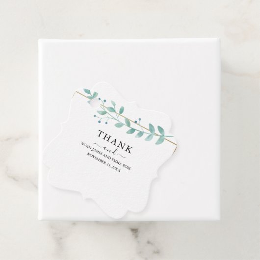 Elegant Eucalyptus Greenery Wedding  Bedankjes Labels (In situ)
