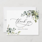 Elegant Eucalyptus Greenery Wedding Bedankkaart (Voorkant)