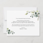 Elegant Eucalyptus Greenery Wedding Bedankkaart (Achterkant)