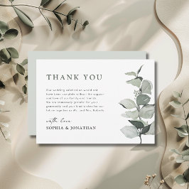 Elegant Eucalyptus Greenery Wedding Bedankkaart