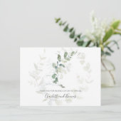 Elegant Eucalyptus Greenery Wedding Bedankt (Staand voorkant)