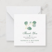 Elegant Eucalyptus Greenery Wedding Bedankt Notitiekaartje (Voorkant)