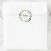Elegant Eucalyptus Greenery Wedding Bedankt Ronde Sticker (Tas)