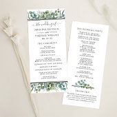 Elegant Eucalyptus Greenery Wedding Ceremony Programmakaart