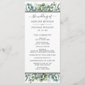 Elegant Eucalyptus Greenery Wedding Ceremony Programmakaart (Voorkant)