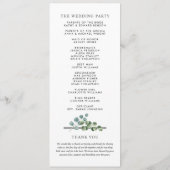 Elegant Eucalyptus Greenery Wedding Ceremony Programmakaart (Achterkant)