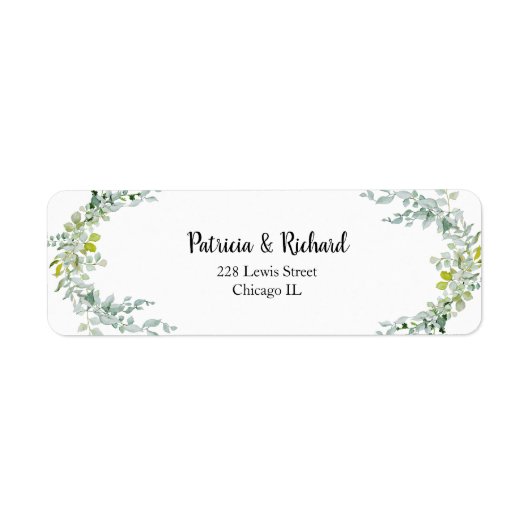 Elegant Eucalyptus Greenery Wedding Etiket (Voorkant)