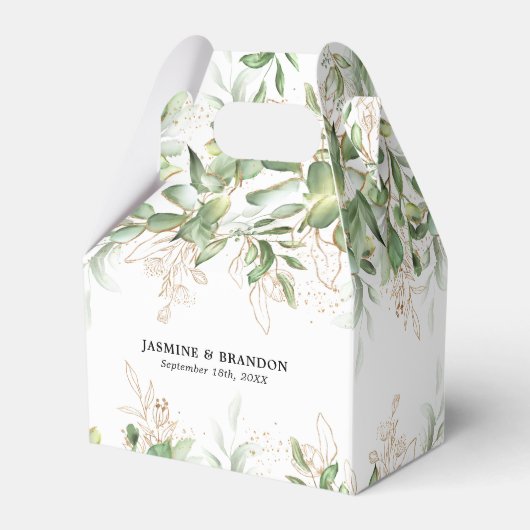 Elegant Eucalyptus Greenery Wedding Favor Box Bedankdoosjes (Achterkant)