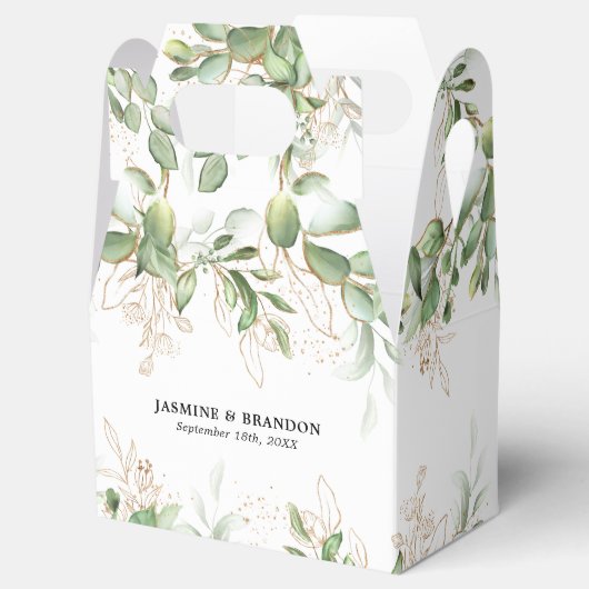 Elegant Eucalyptus Greenery Wedding Favor Box Bedankdoosjes (Geopend)