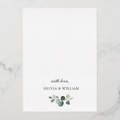 Elegant Eucalyptus Greenery Wedding Gold Foil Invi Folie Uitnodiging (Achterkant)