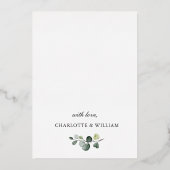 Elegant Eucalyptus Greenery Wedding Gold Folie Uitnodiging (Achterkant)
