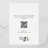 Elegant Eucalyptus Greenery Wedding Gold Folie Uitnodiging (Achterkant)
