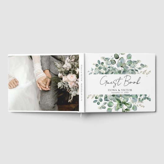 Elegant Eucalyptus Greenery Wedding Guest Book Gastenboek (Volledig)