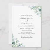 Elegant Eucalyptus Greenery Wedding  Invitation Kaart (Voorkant)