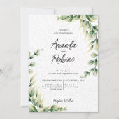 Elegant Eucalyptus Greenery Wedding Invitation Kaart (Voorkant)