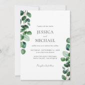 Elegant Eucalyptus Greenery Wedding Invitation Kaart (Voorkant)