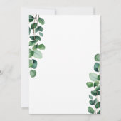 Elegant Eucalyptus Greenery Wedding Invitation Kaart (Achterkant)