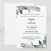 Elegant Eucalyptus Greenery Wedding Invitation Kaart (Voorkant / Achterkant)