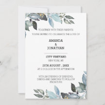 Elegant Eucalyptus Greenery Wedding Invitation