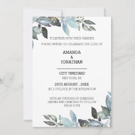 Elegant Eucalyptus Greenery Wedding Invitation Kaart