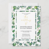 Elegant Eucalyptus Greenery Wedding Invitation Kaart (Voorkant)