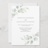 Elegant Eucalyptus Greenery Wedding Invitation Kaart (Voorkant)