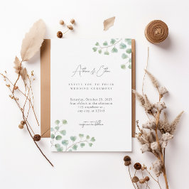 Elegant Eucalyptus Greenery Wedding Invitation Kaart