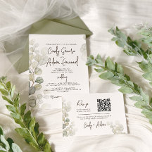 Elegant Eucalyptus Greenery Wedding Invitation