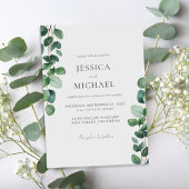 Elegant Eucalyptus Greenery Wedding Invitation Kaart