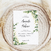 Elegant Eucalyptus Greenery Wedding Invitation Kaart