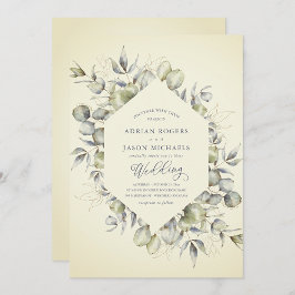 Elegant Eucalyptus Greenery Wedding Invitation Kaart