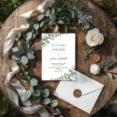 Elegant Eucalyptus Greenery Wedding Invitation Kaart