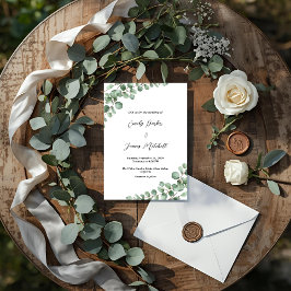 Elegant Eucalyptus Greenery Wedding Invitation Kaart