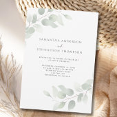 Elegant Eucalyptus Greenery Wedding Invitation Kaart